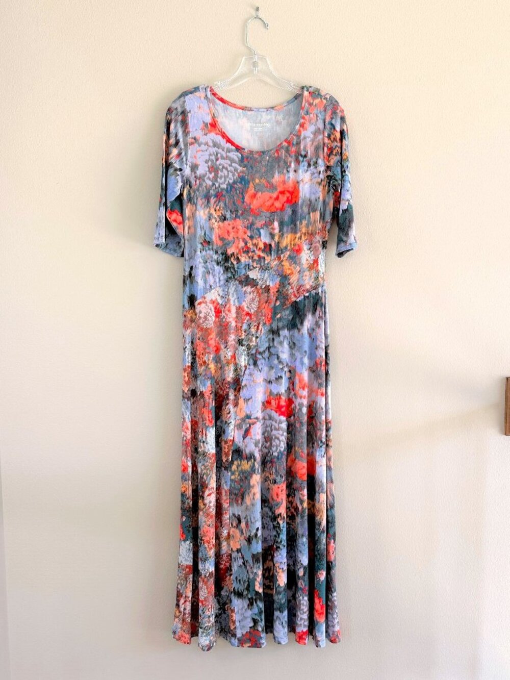 Soft Surroundings Boho Petite Nanette Stretch Jersey Knit Floral Maxi Dress - Picture 2 of 9
